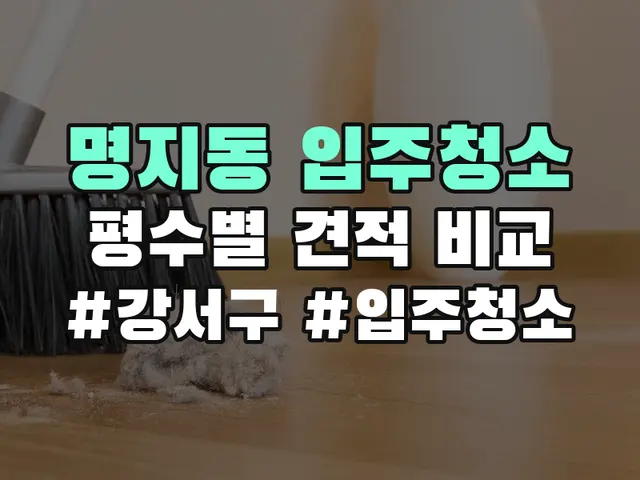 강서구 명지동 입주청소 견적 비교