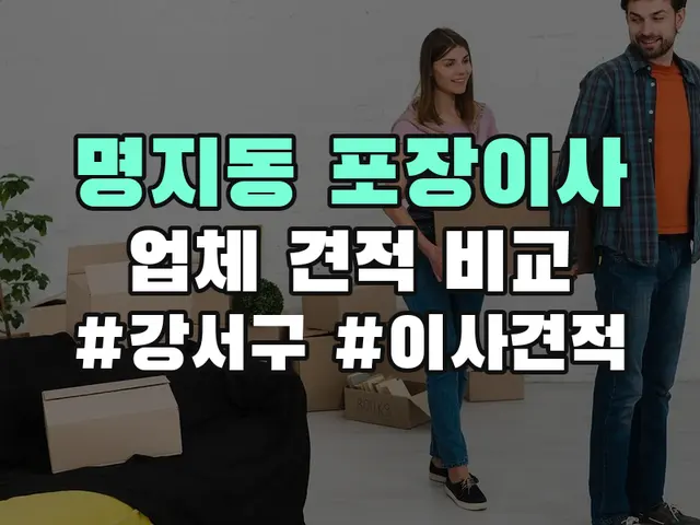강서구 명지동 포장이사 견적 비교