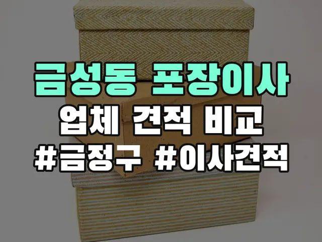 금성동 포장이사