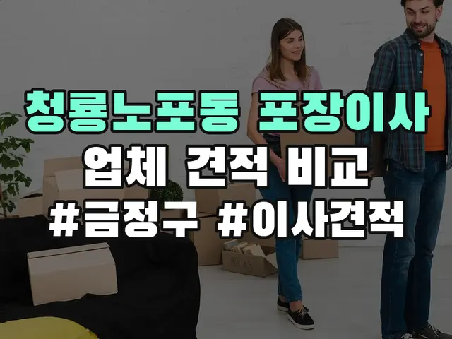 청룡노포동 포장이사