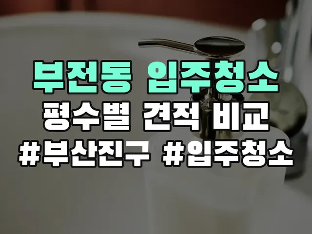 부전동 입주청소