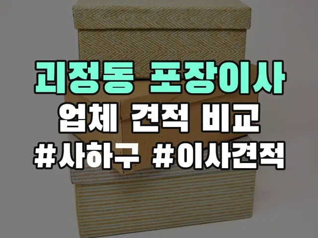 괴정동 포장이사