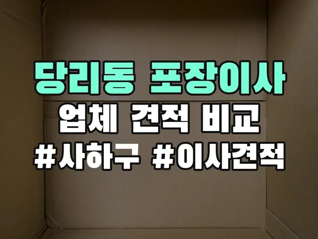 당리동 포장이사