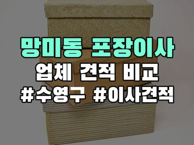 망미동 포장이사