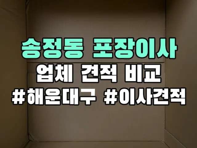 송정동 포장이사